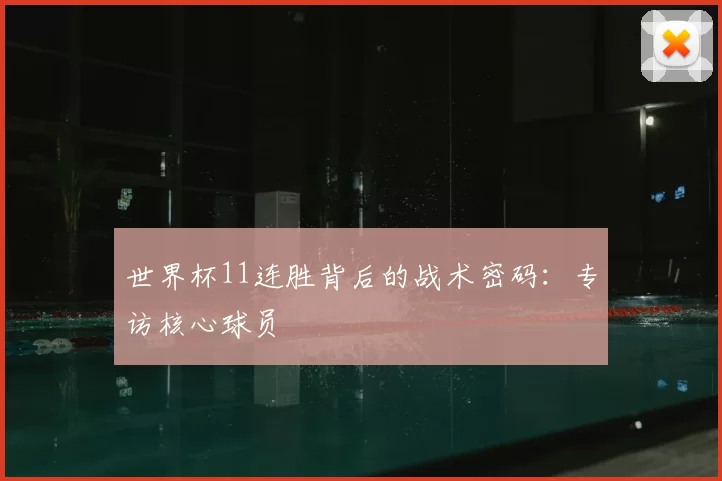 世界杯11连胜背后的战术密码：专访核心球员